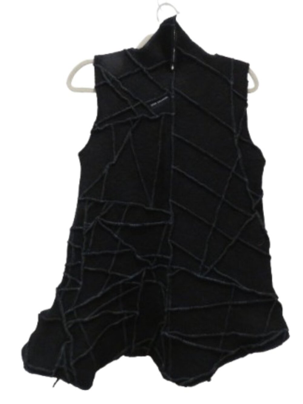 GAGA SKORRDAL Icelandic Abstract Boiled Wool Vest Black Lagenlook Woodland Fairy